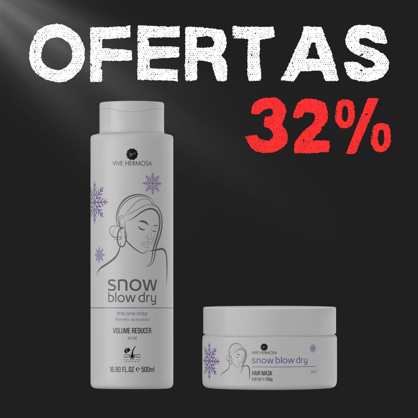 Tratamiento Snow Blow Dry 16 onz y Mascarilla Snow Blow Dry 8 onz